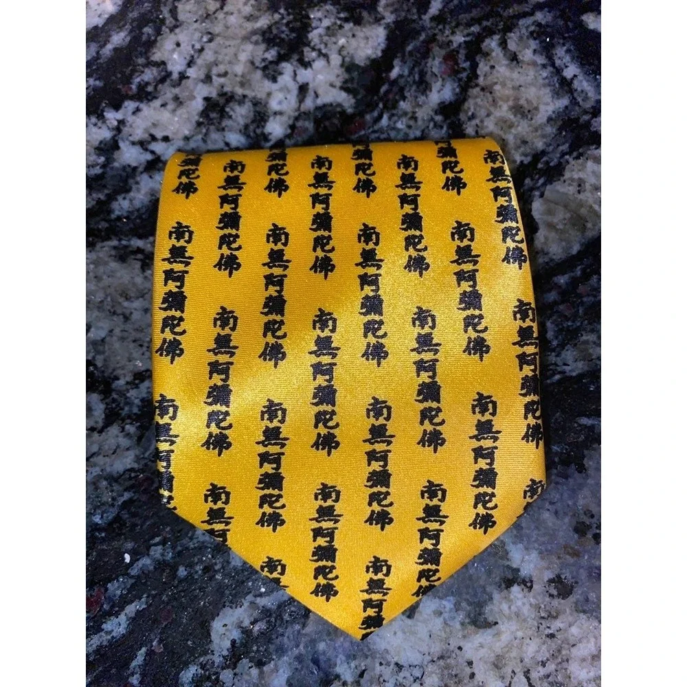 Gold City Handmade Chinese‎ lettering gold mens tie